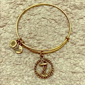 Alex and Ani Gold Nautical Anchor Charm Bracelet